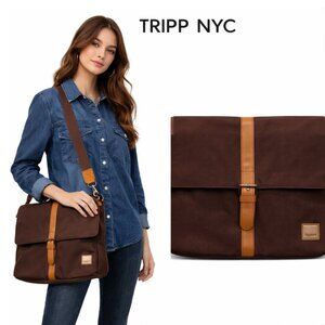 Tripp Brown Messenger Bag Crossbody Laptop Work Satchel